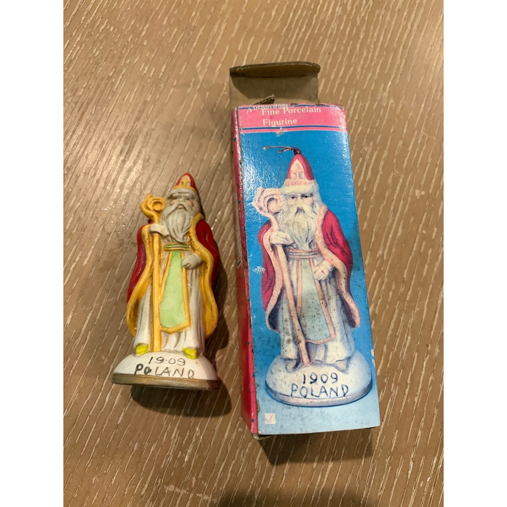 Vintage Heilig-Meyers Santas From Around World 1909 Poland Porcelain Figure Box